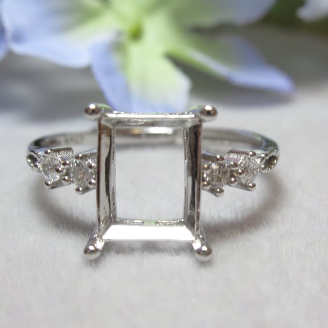 9×7㎜ レクタングル 2CZレース S925 リング台 SV