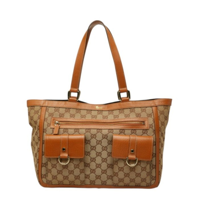 グッチ GGキャンバス アビー ショルダーバッグ トートバッグ 146247 ベージュ キャンバス レザー レディース GUCCI 中古