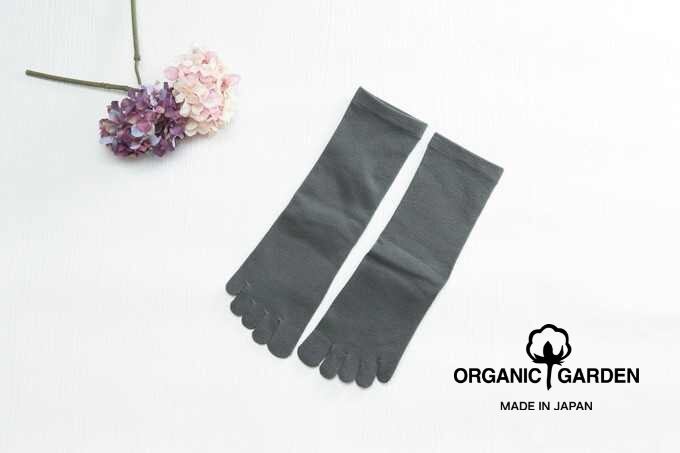 オーガニック ガーデン ORGANIC GARDEN 靴下 5本指 ソックス Or027 0402-22 レディース クルー丈 国産 日本製 オーガニックコットン ナチュラル プレゼント ギフト