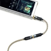 GUCraftsman 3.5mm三極ステレオ(オス)変換2.5mm四極バランス(メス)ポータブルイヤホンアダプター 6N単結晶銀ケーブル