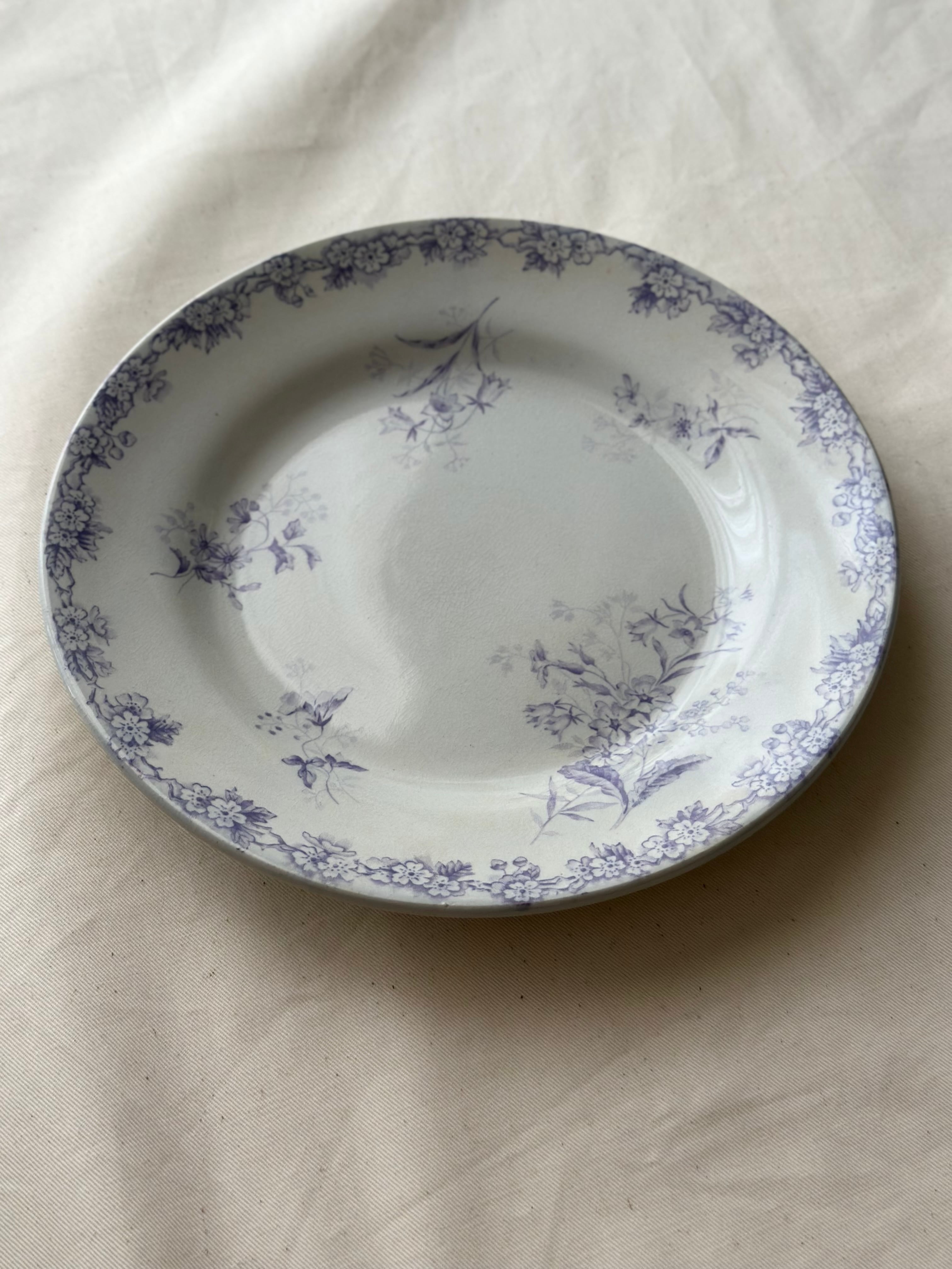 美品　フランス　アンティーク　ショワジールロワ　BRESTOIS 平皿プレート Choisy le roi ショワジールロワ / “Brestois” 平皿プレート
