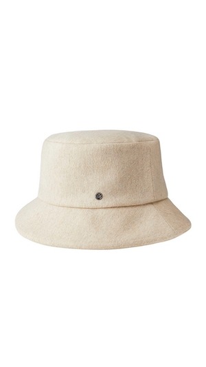 MAISON MICHEL -Jason- Bucket hat in beige cashmere.: BEIGE,