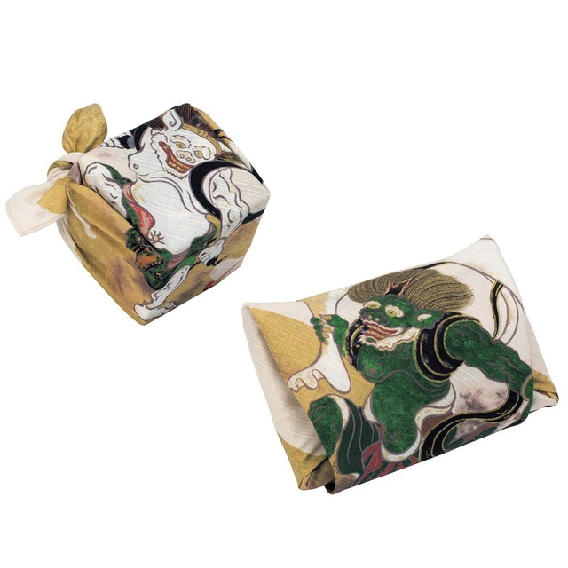 むす美 風呂敷 ふろしき 約48cm 風神雷神 祥雲 クリーム 日本製 20801-101