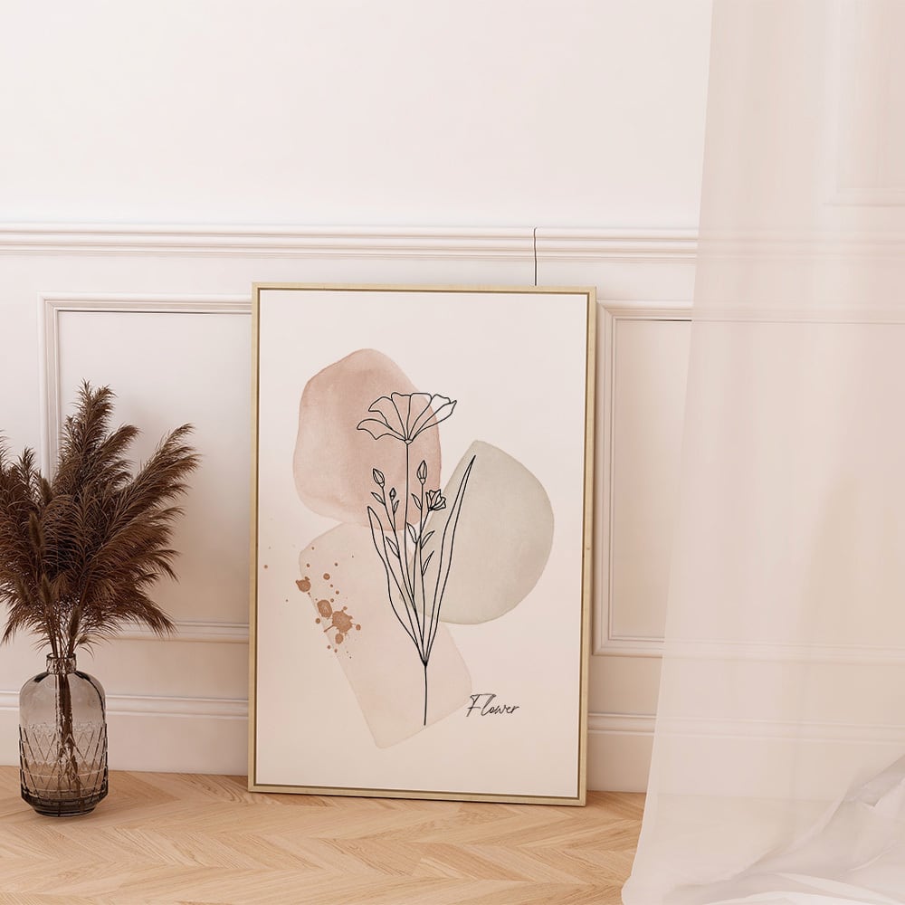 花と抽象画のポスター / i0069 /インテリアポスター アートポスターA5
