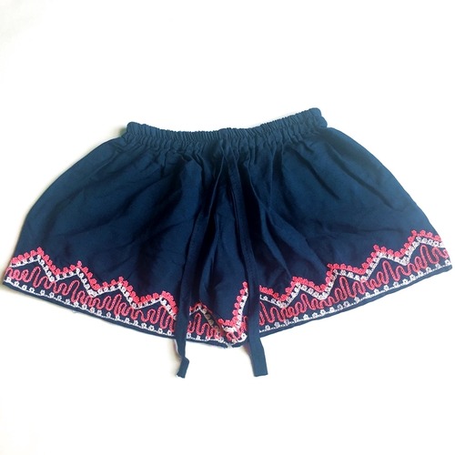 エスニック刺繍 ショートパンツ★ターコイズ★子供 90~95【バリ島直輸入】