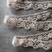 1900s France 100x5c リネン 蜜蜂と蜘蛛の巣とハンドワークボビンレース br79