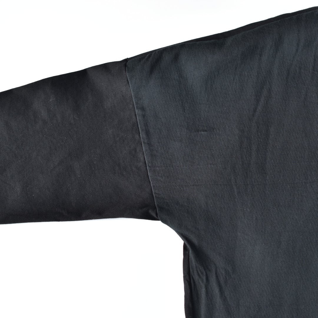 prit プリット 度詰天竺xコットンツイル2重織り切り替えコクーンカーディガン・クロ【送料無料】