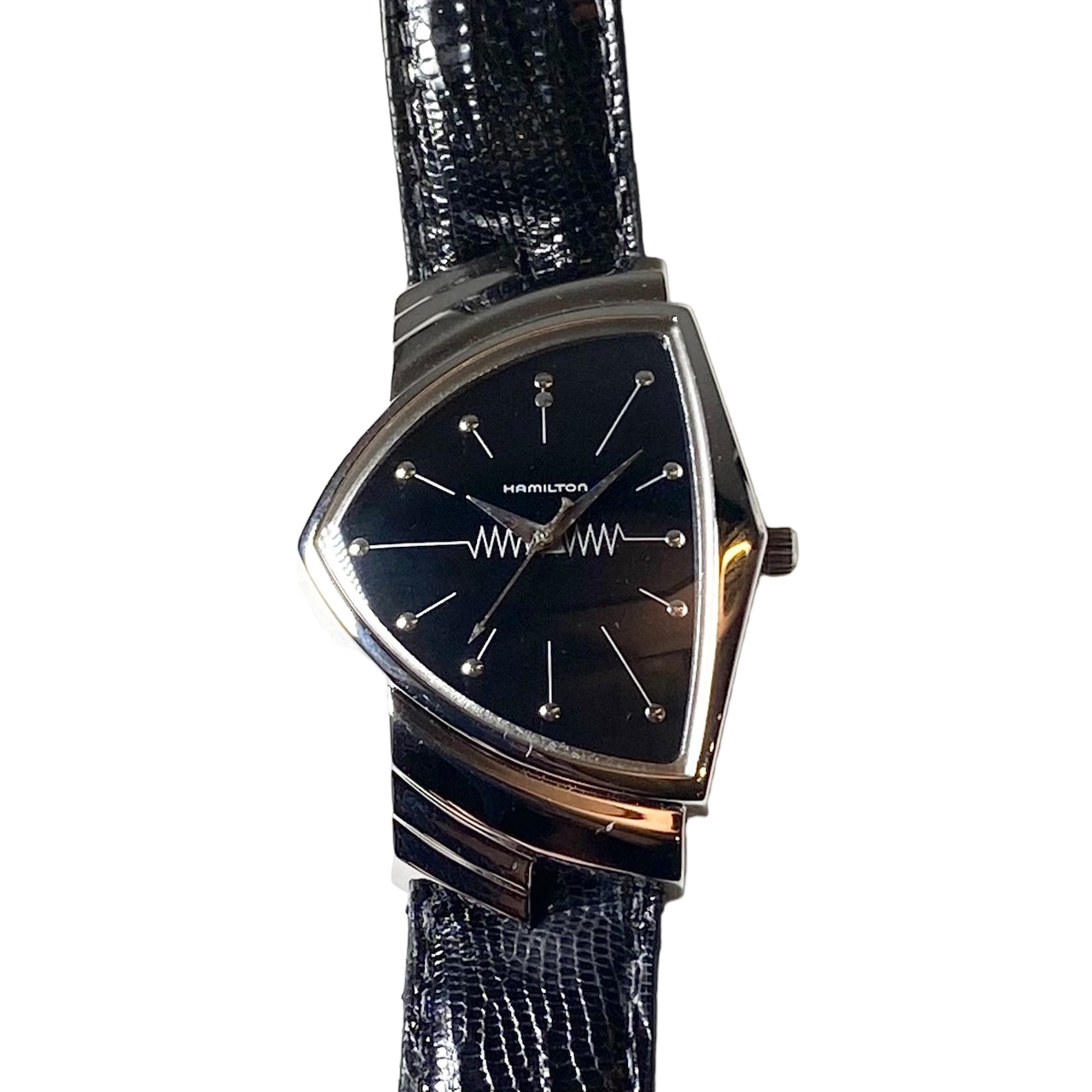 vintage HAMILTON black dial quartz watch “VENTURA”