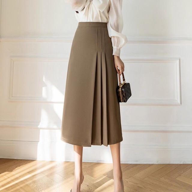 ハイウエストサイドプリーツスカート Me1402