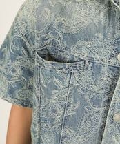 【#Re:room】PAISLEY DENIM HALF SLEEVE JACKET［REJ135］