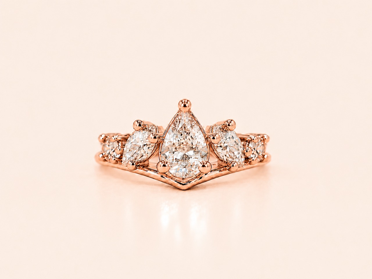 Crest Ring｜Pink Gold Plated