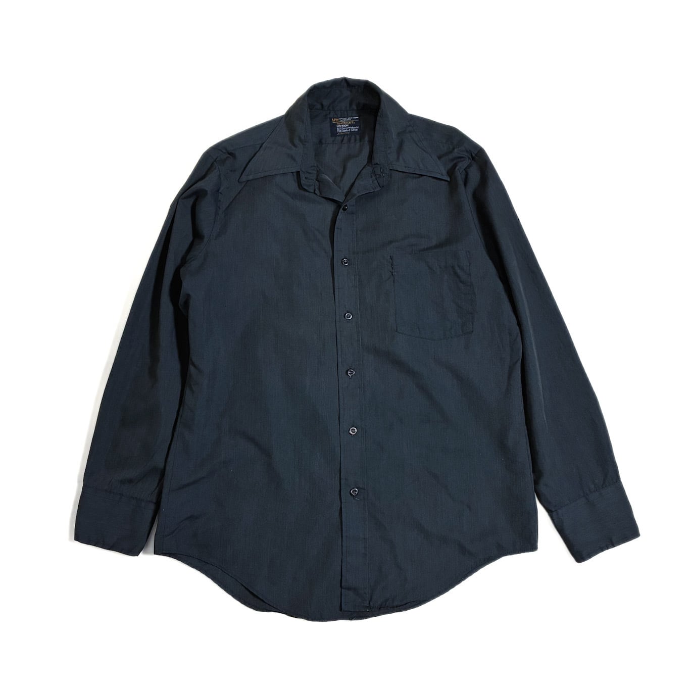 40s タウンクラフト　長袖シャツ 70s TOWNCRAFT タウンクラフト 長袖 シャツ L相当 ブラックJCpenney
