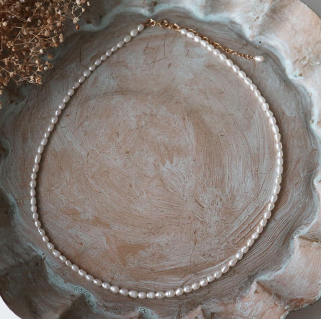 【14kgf】淡水真珠ケシパール4mmのシンプルネックレス＊6月誕生石