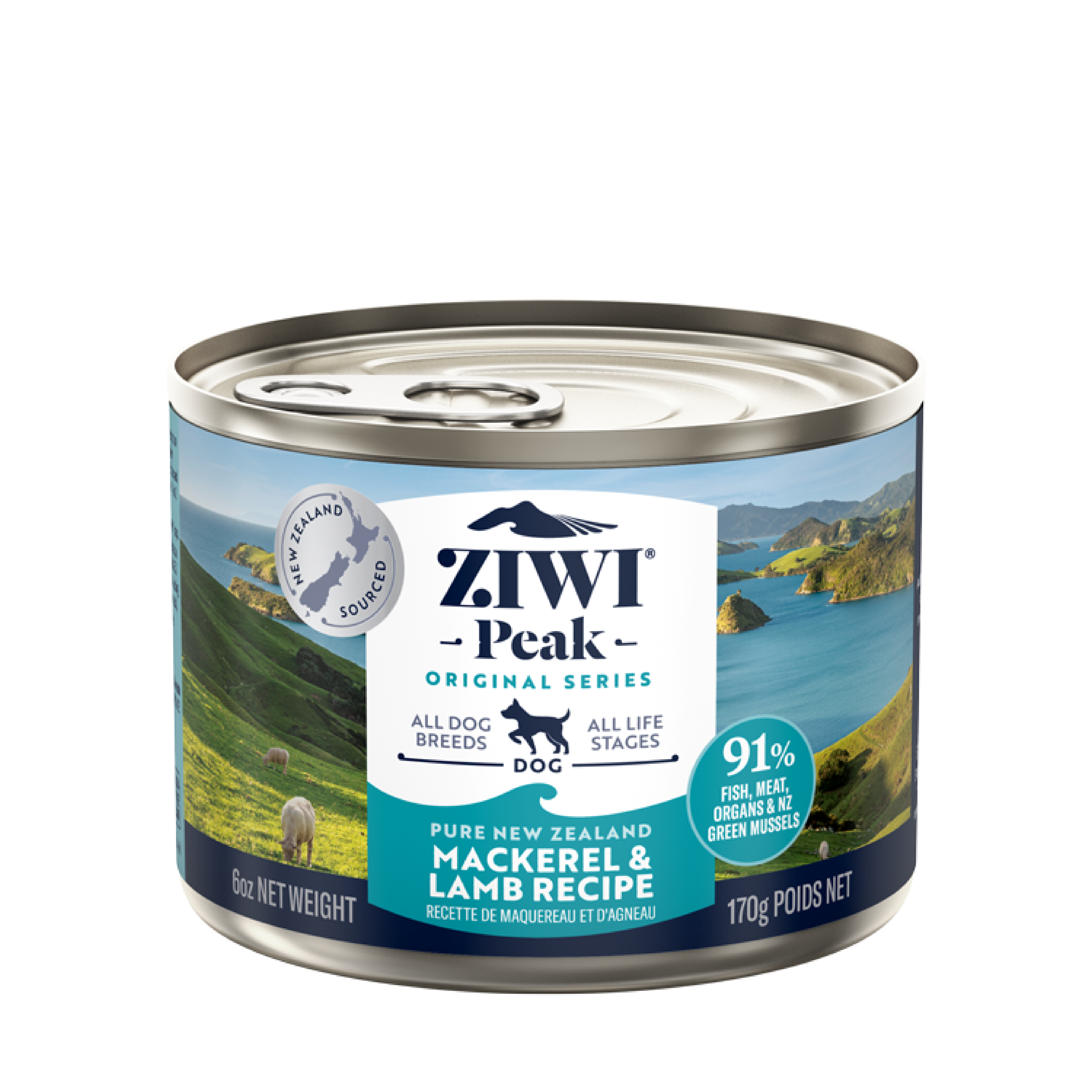 ZIWI Peak (ジウィ ピーク) ドッグ缶 マッカロー&ラム 170g|全犬種・全年齢対応 【正規品】