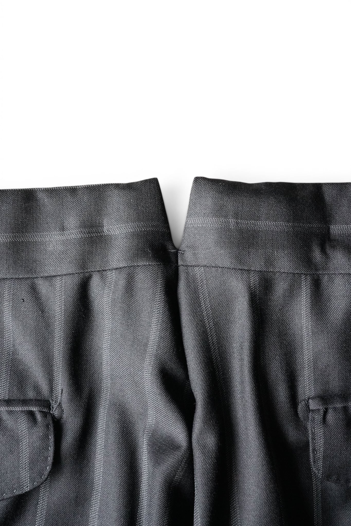01SS “GUCCI” Stripe Pattern Wool Cashmere Side-Adjuster Slacks