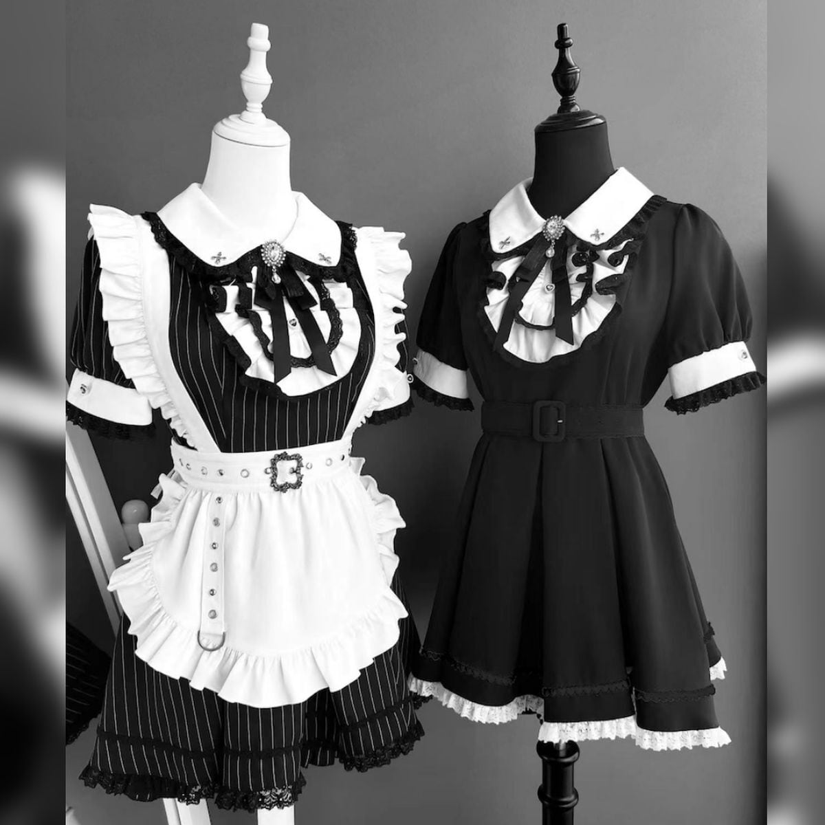 地雷系フリルメイドワンピース：長袖ver. | Maiden's Rêve