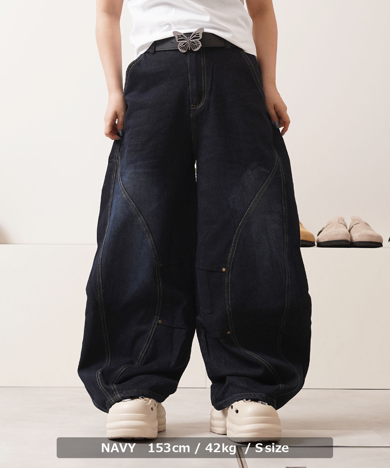 ◆ワンウォッシュ バレルレッグ ジーンズ◆gt-514052