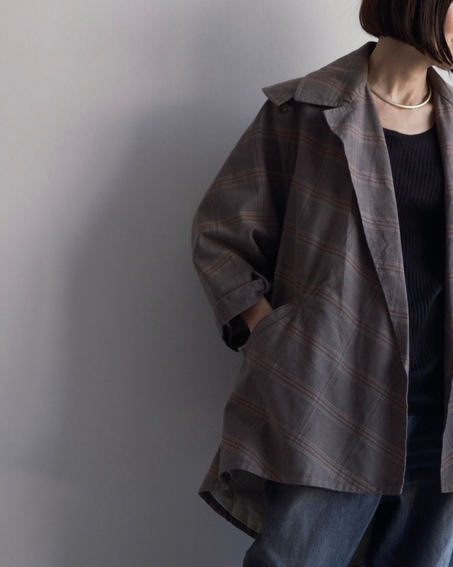 MARNI　COTTON CHECK SHORT COAT