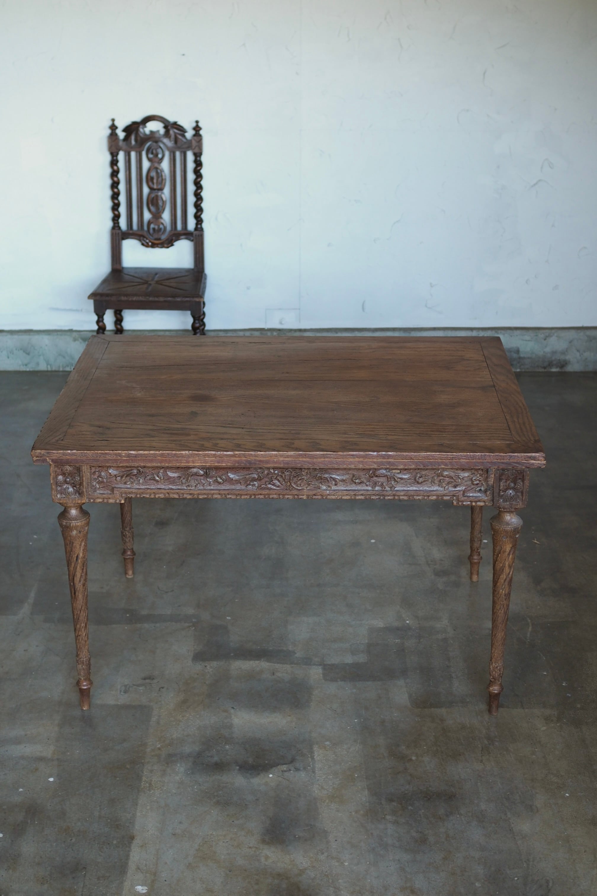 オーク 木彫テーブル-antique oak table | アンティーク.ヴィンテージ