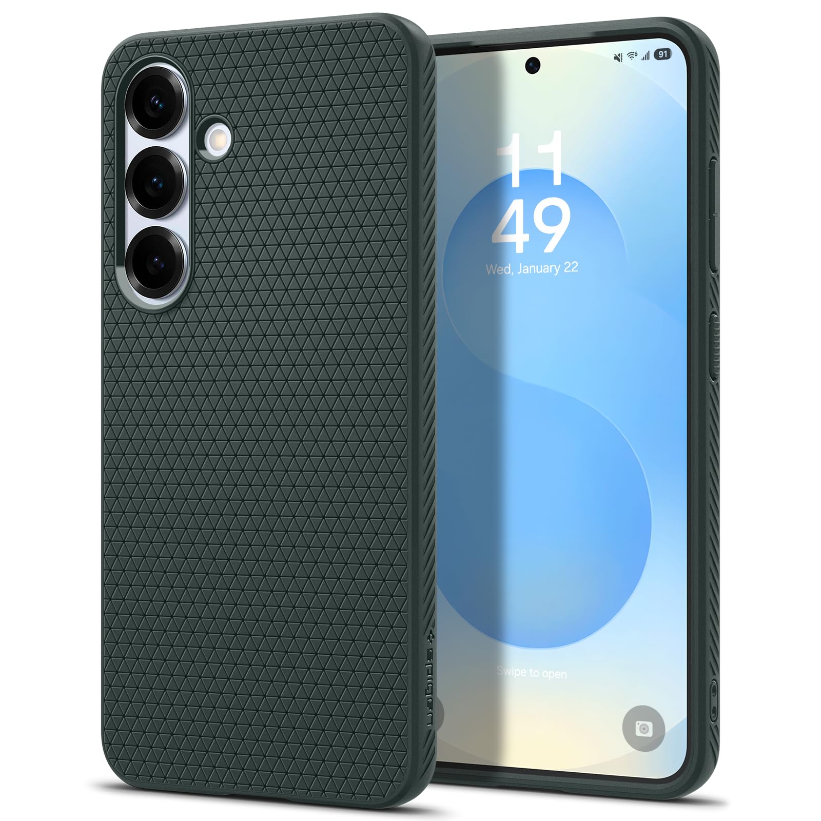 Spigen 【Samsung 公式認定】 Galaxy S25 ケース リキッド・エアー (アビス・グリーン)