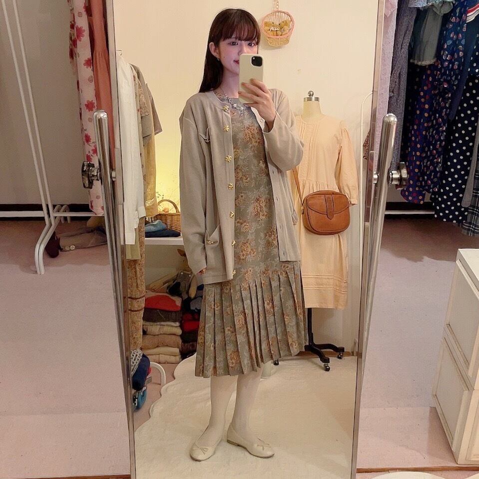 gold bear button long cardigan