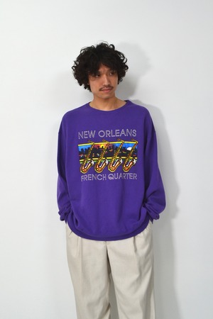 90s USA made Hanes JAZZ print sweat
