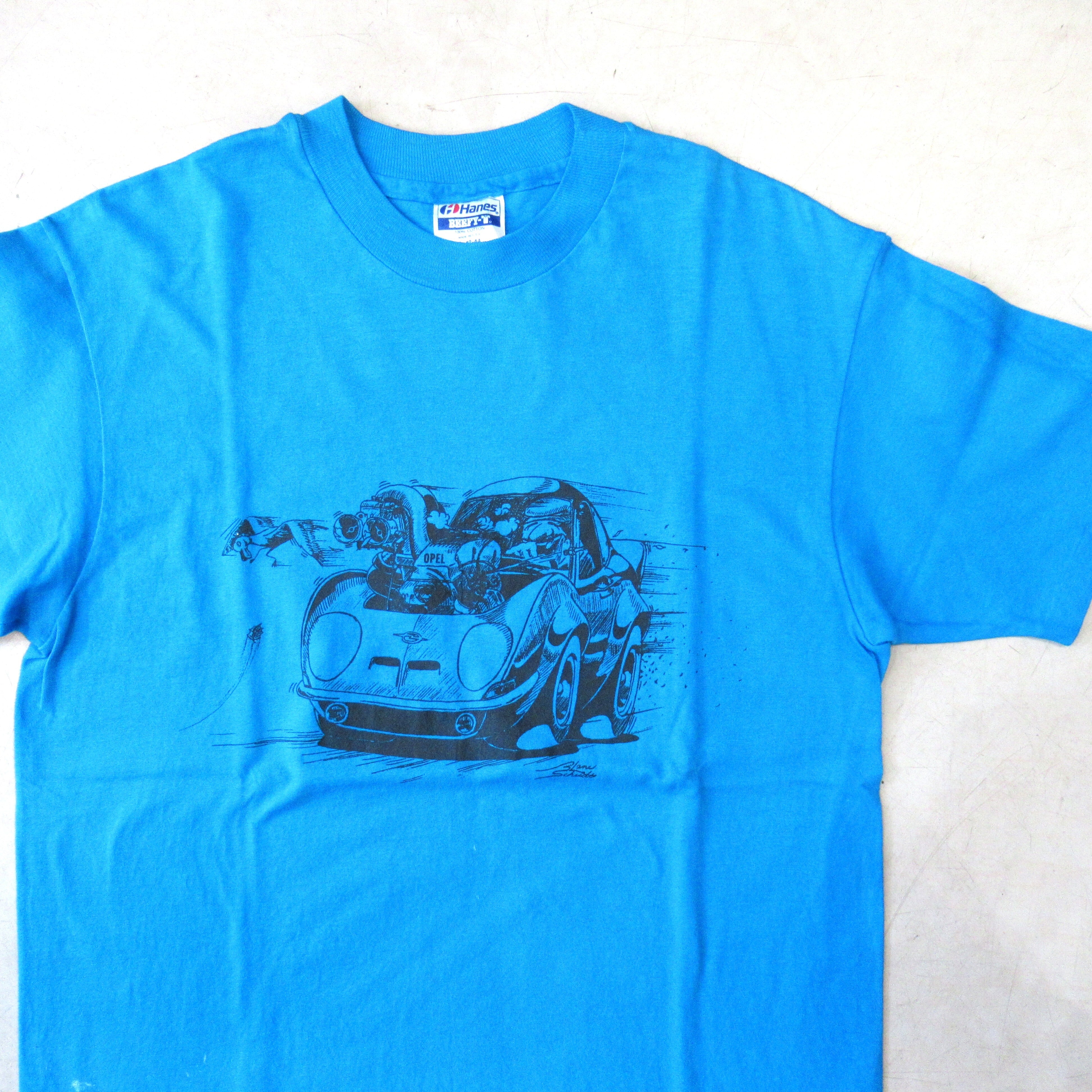 80S Hanes BEEFY-T HOTROD OPEL T-shirt【L】 | drop by