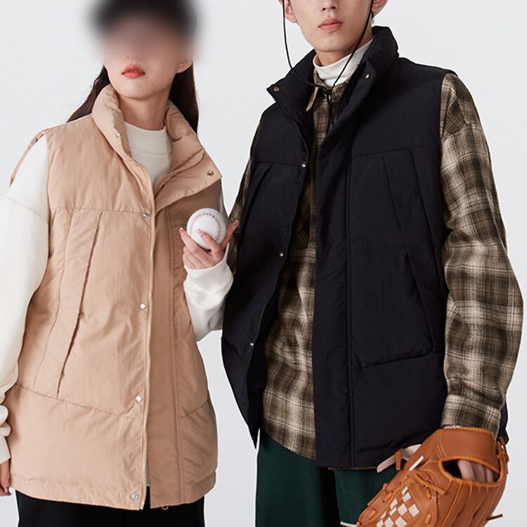 ★WARM STAND-COLLAR COTTON VEST　　A0433