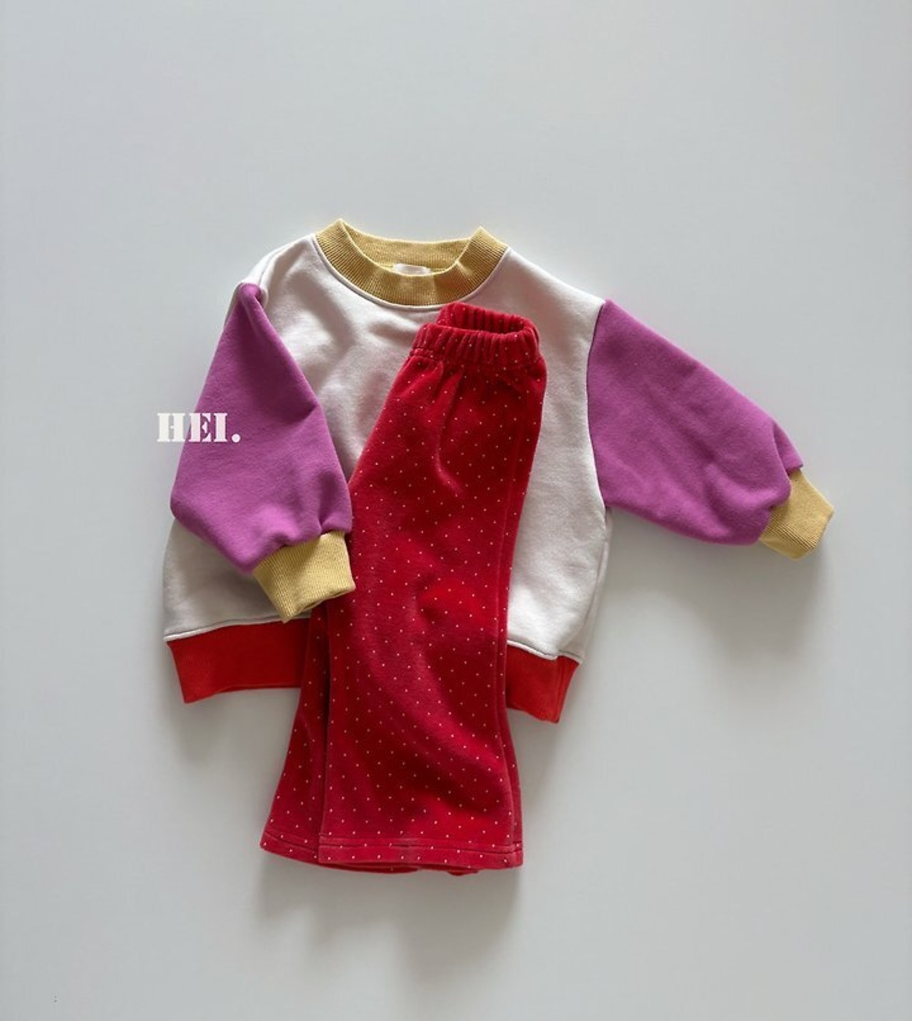 韓国子供服 / 26Autumn / 〖取寄〗Hei / ブロックMTM / キッズ服 / カラフル服 / 秋服 *XS~XL*