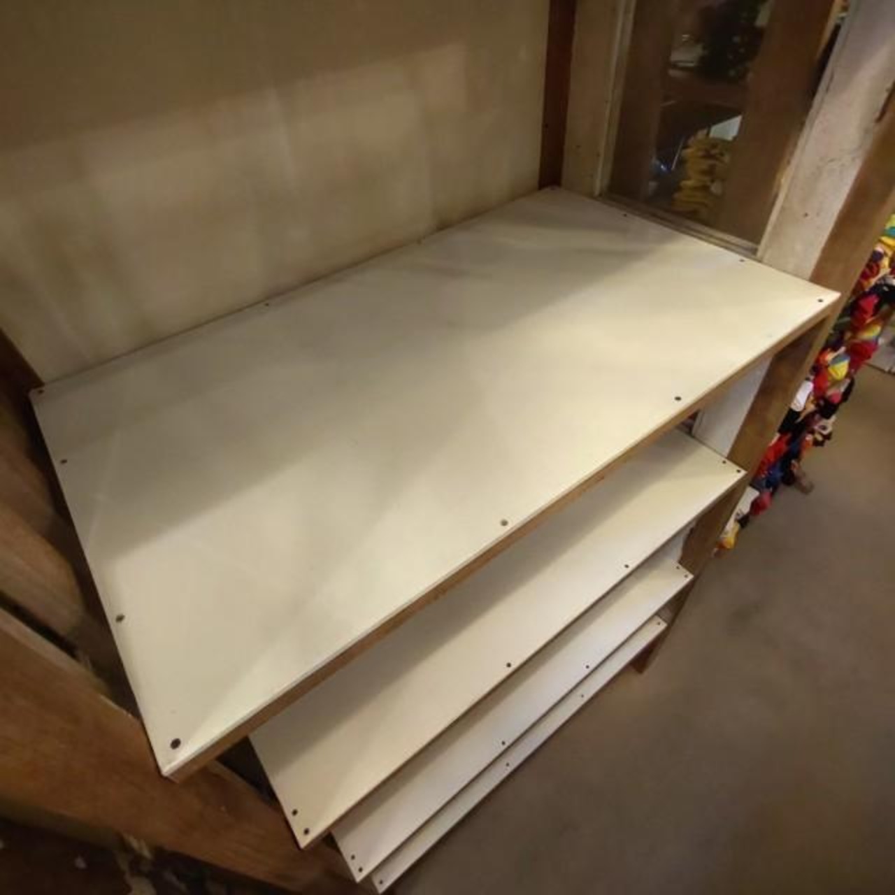 【店頭受取専用商品】TOPANGA Furniture アンティーク窓とチークウッドの5段シェルフ ディスプレイ 什器 インテリア