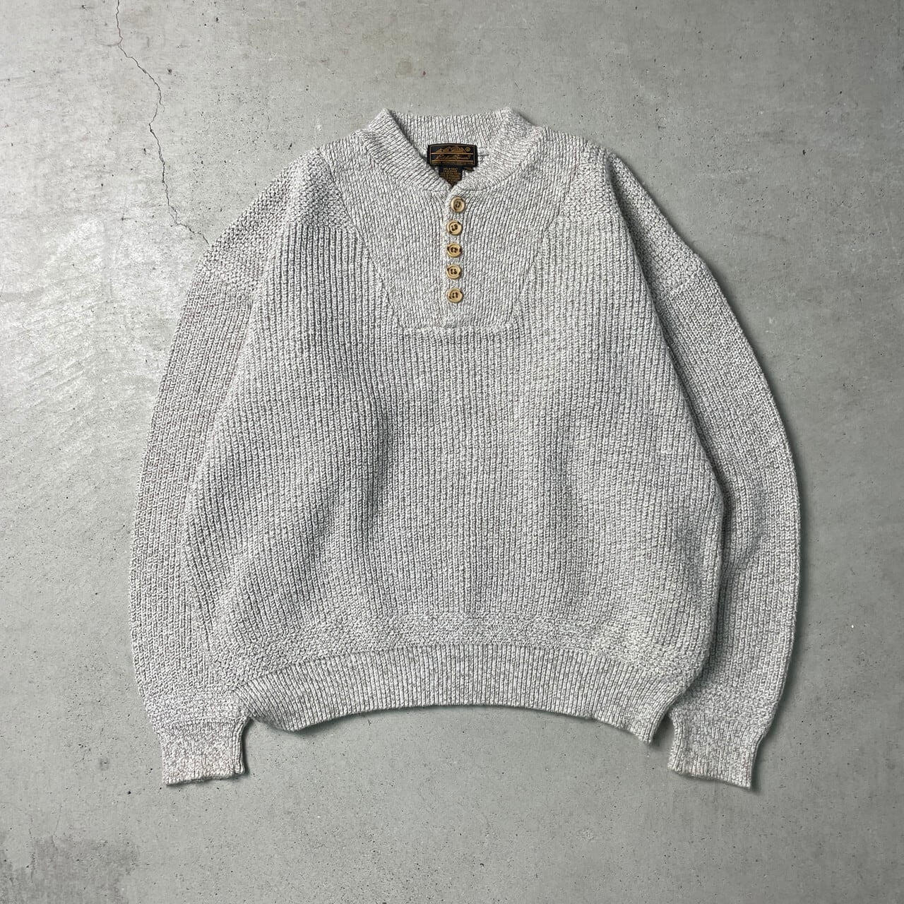 90年代 Eddie Bauer エディーバウアー ヘンリー コットンニット