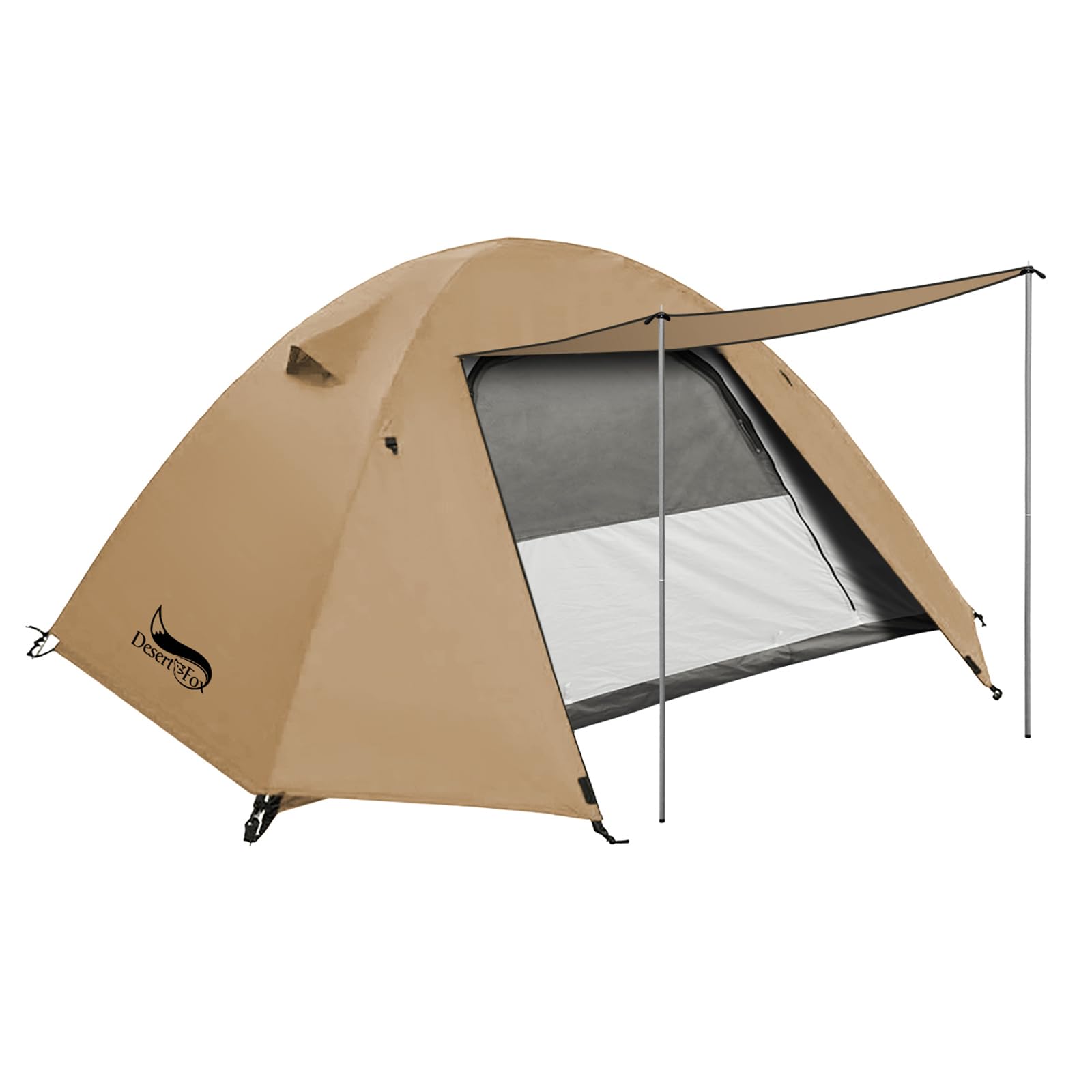 【努力特価】DesertFox テント 2-3人用 4000mm耐水圧 ドームテント 前室あり キャンプテント コンパクト軽量 撥水加工素材 二重層構造 4シーズン 簡単設営 超軽量 UVカット 自立式 通気防風防雨 ツーリングドーム キャンプテント