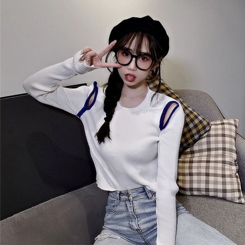 ✞ シャツブラウススリムラウンドネックベーシックTシャツ ロング オフショルダー ✞ゴスロリ SM ミリ 甘ロリ クラロリ 和ロリ エレガント 黒ロリ 姫ロリ 華ロリ BB-BB30691748339