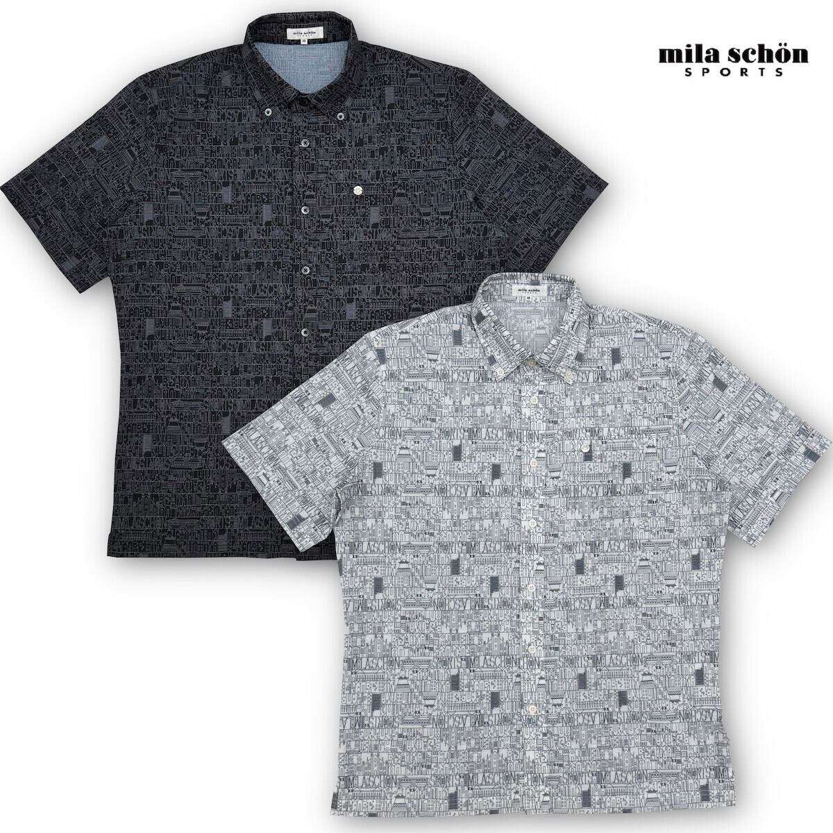 ミラショーンスポーツ mila schon sports 半袖シャツ 総柄プリント
