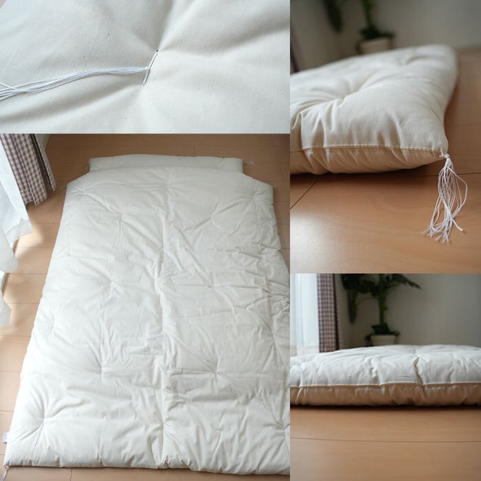 日本製 無漂白きなり 綿100% お昼寝布団セット 105×135cm／85×130cm