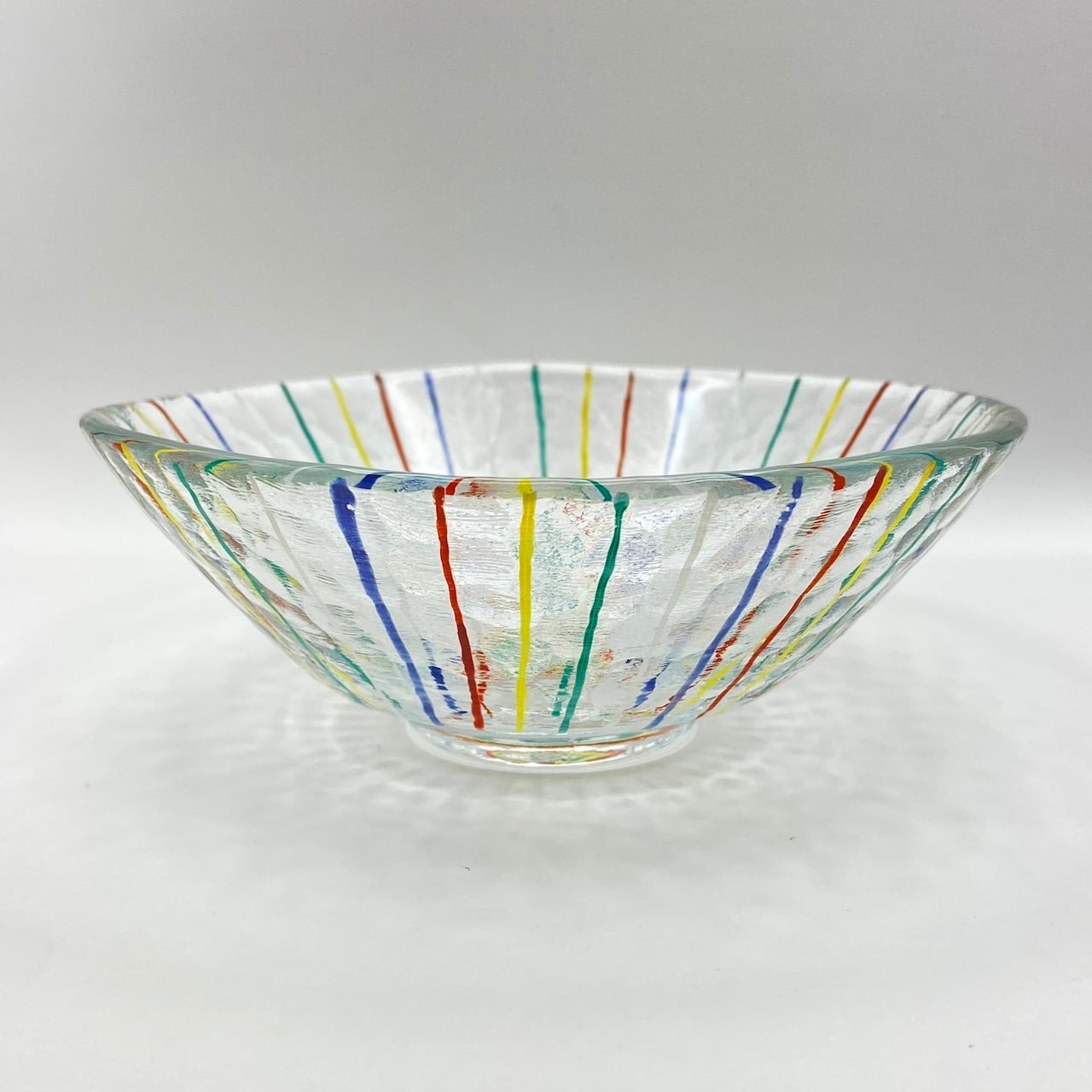 新品】ガラス平茶碗 七色トクサ 今岡都 紙箱入【耐熱】 | 茶道具 錦玉堂
