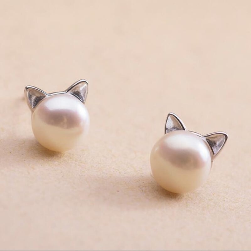 お嫁に♡ヒョウ柄猫さんのパールしっぽ(^. ̫ .^♡)੭ピアス 
