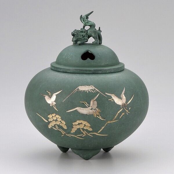 高岡銅器の香炉・香立　平丸　牡丹香炉 平丸牡丹 高岡銅器香炉 | 株式会社竹中銅器