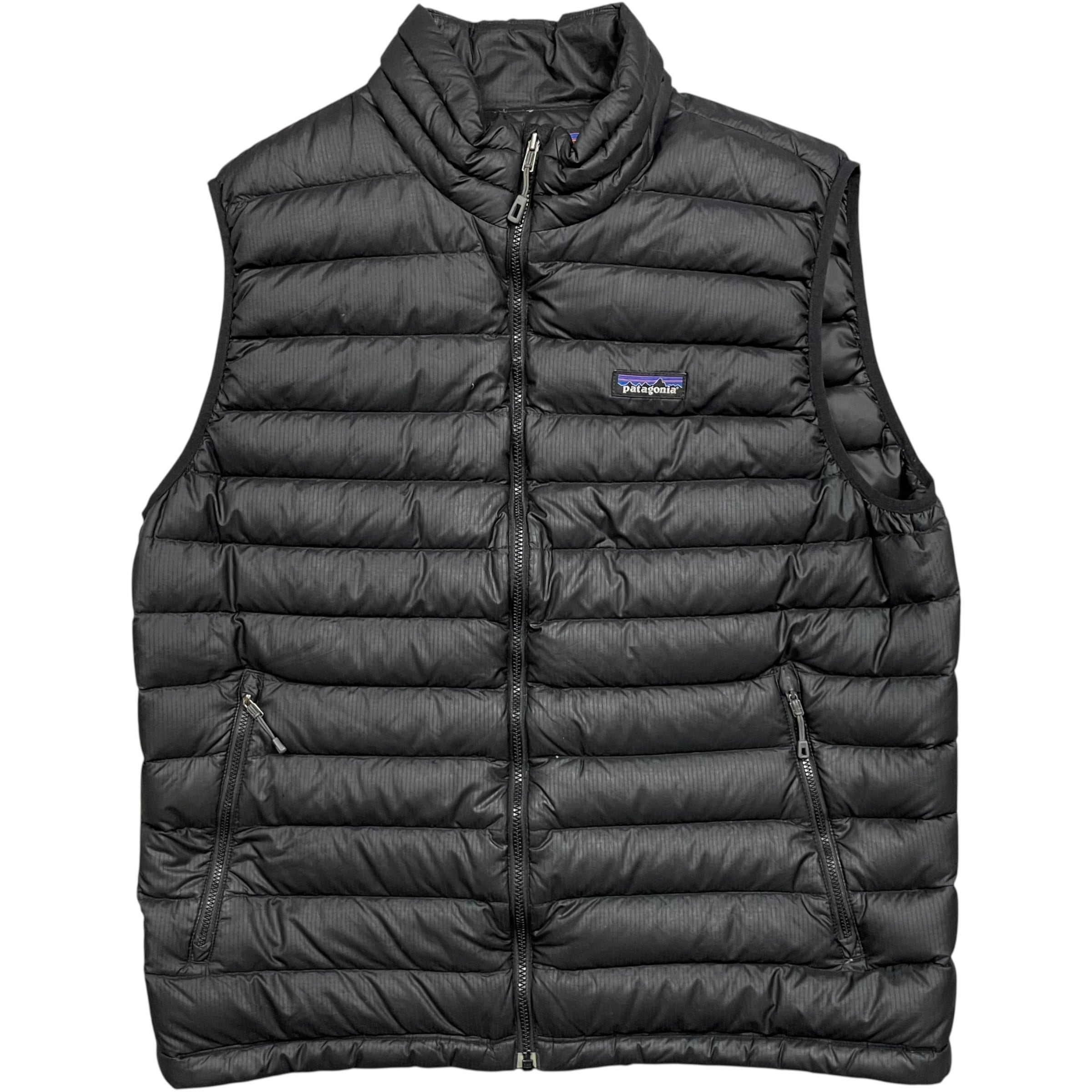 《L》Patagonia パタゴニア ダウンベスト ブラック ポケッタブ仕様 ジップ付きポケット no.9780