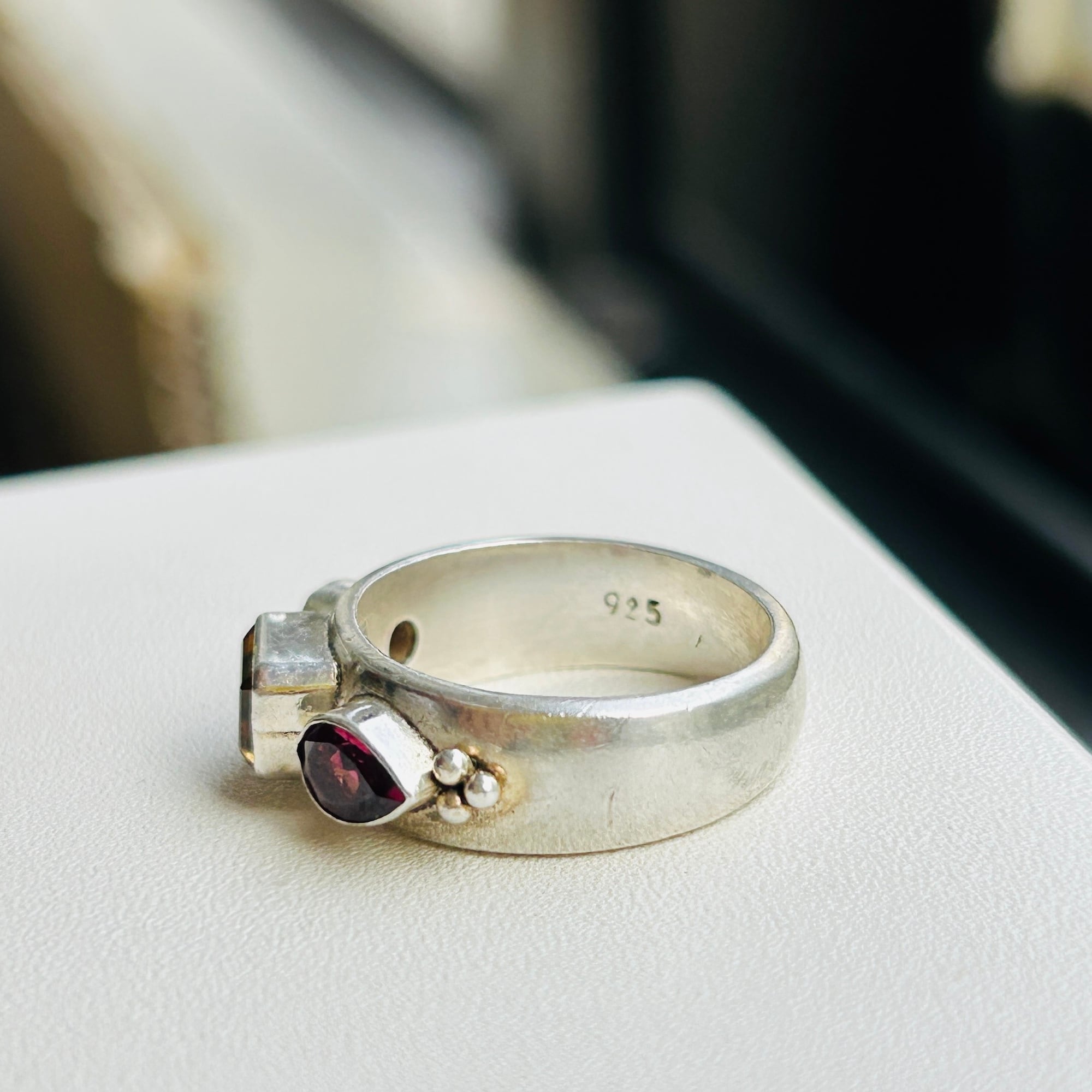 シルバー925 アメジスト＆シトリンリング（12号） | Milo Antiques