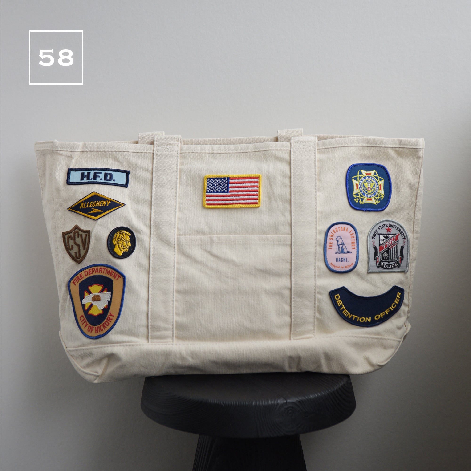 PATCH TOTE BAG -NATURAL- | HACHI.THE SHIBUTORA FACTORY