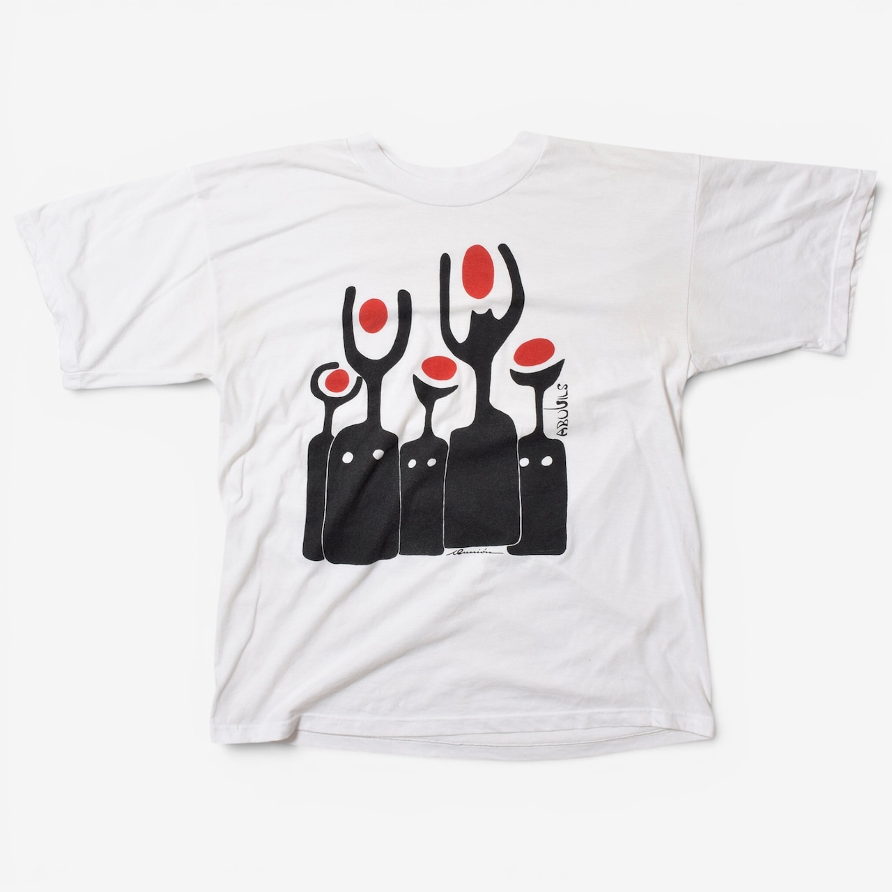 00s ABULIS アートプリントTシャツ ホワイト コットン