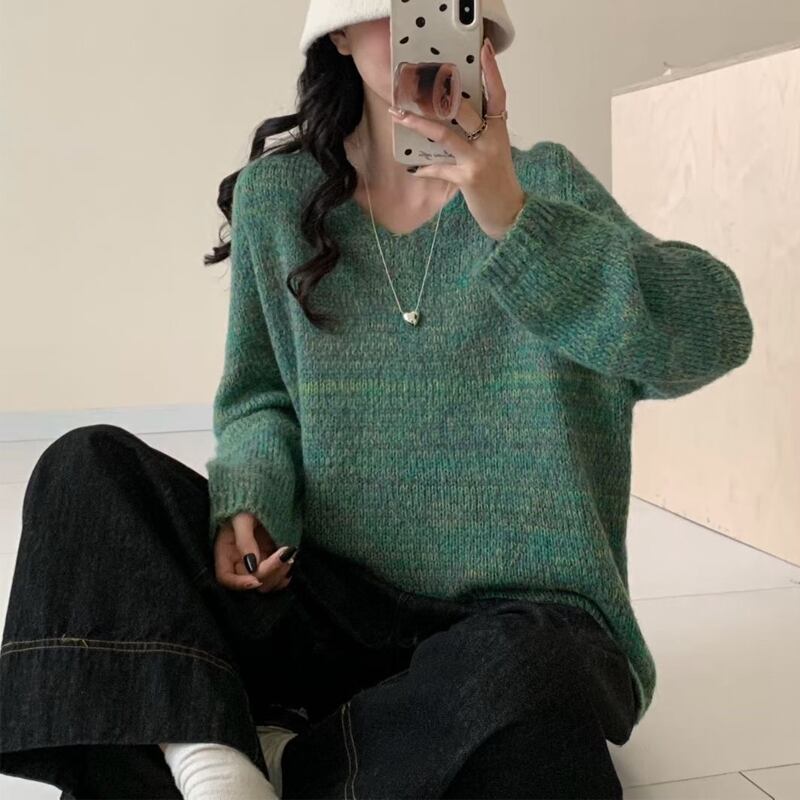 【tops】Vネックニットトップス Q8119