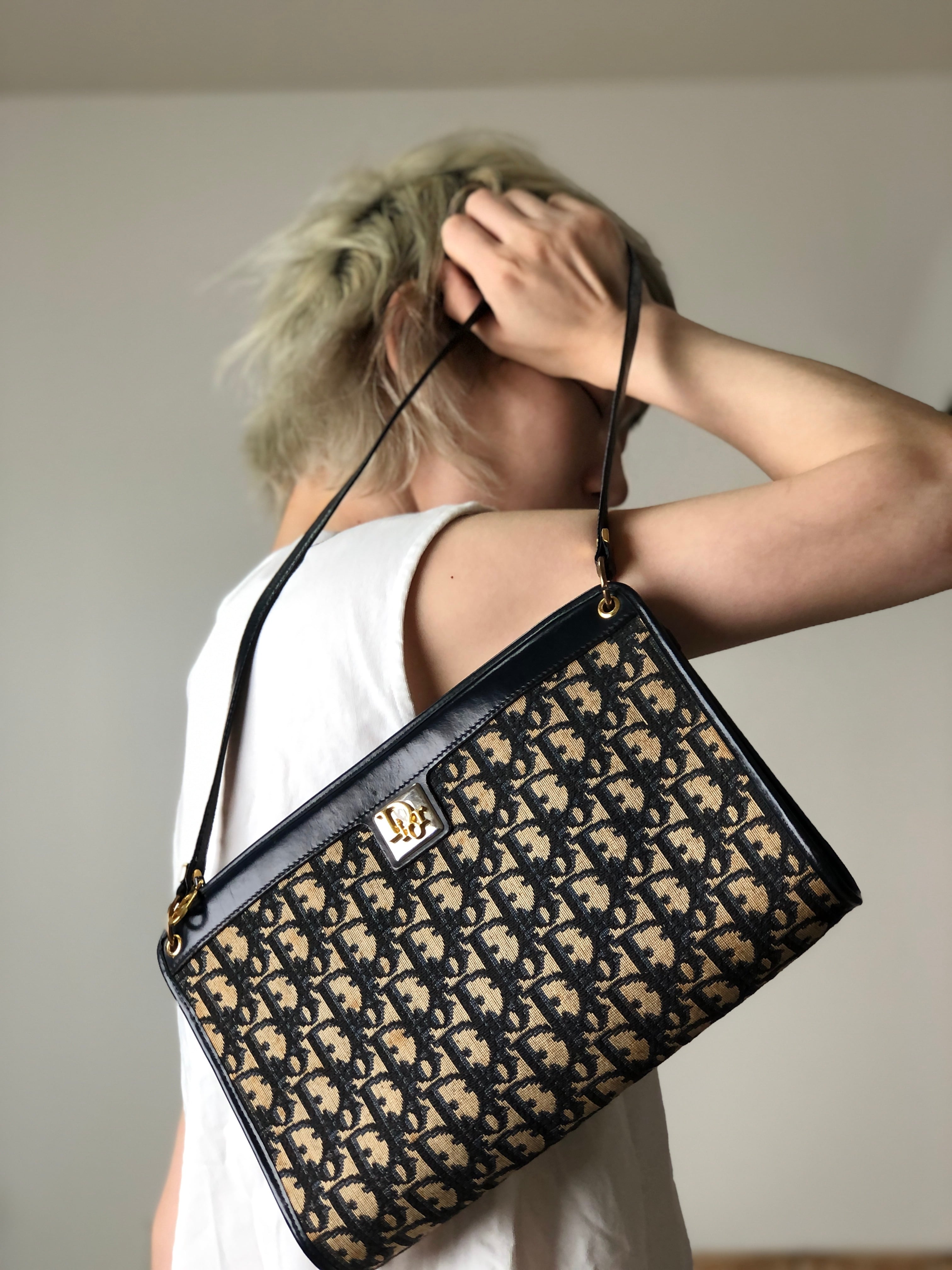 クリスチャンディオール トロッタートートバッグハンドバッグヴィンテージ オールド Christian Dior】クリスチャンディオール トロッター トート