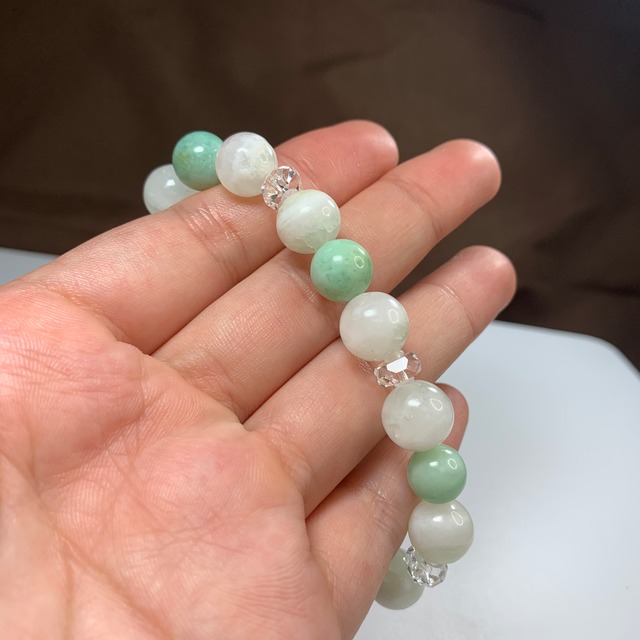クリームソーダのようなフローライトシリカ・デザインブレスレット
