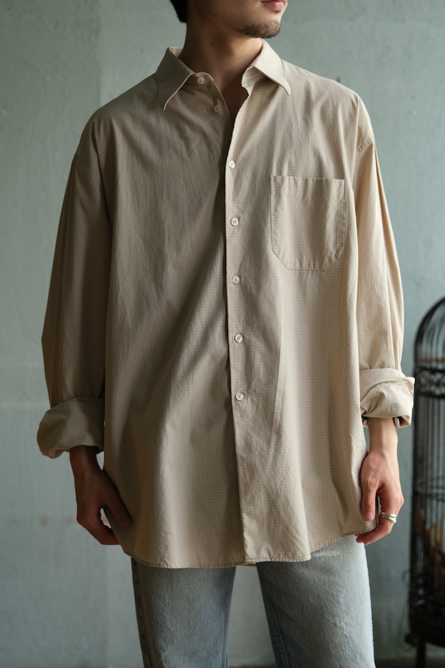 Utah/90-00's "PERRY ELLIS" Perry cotton tuck shirt