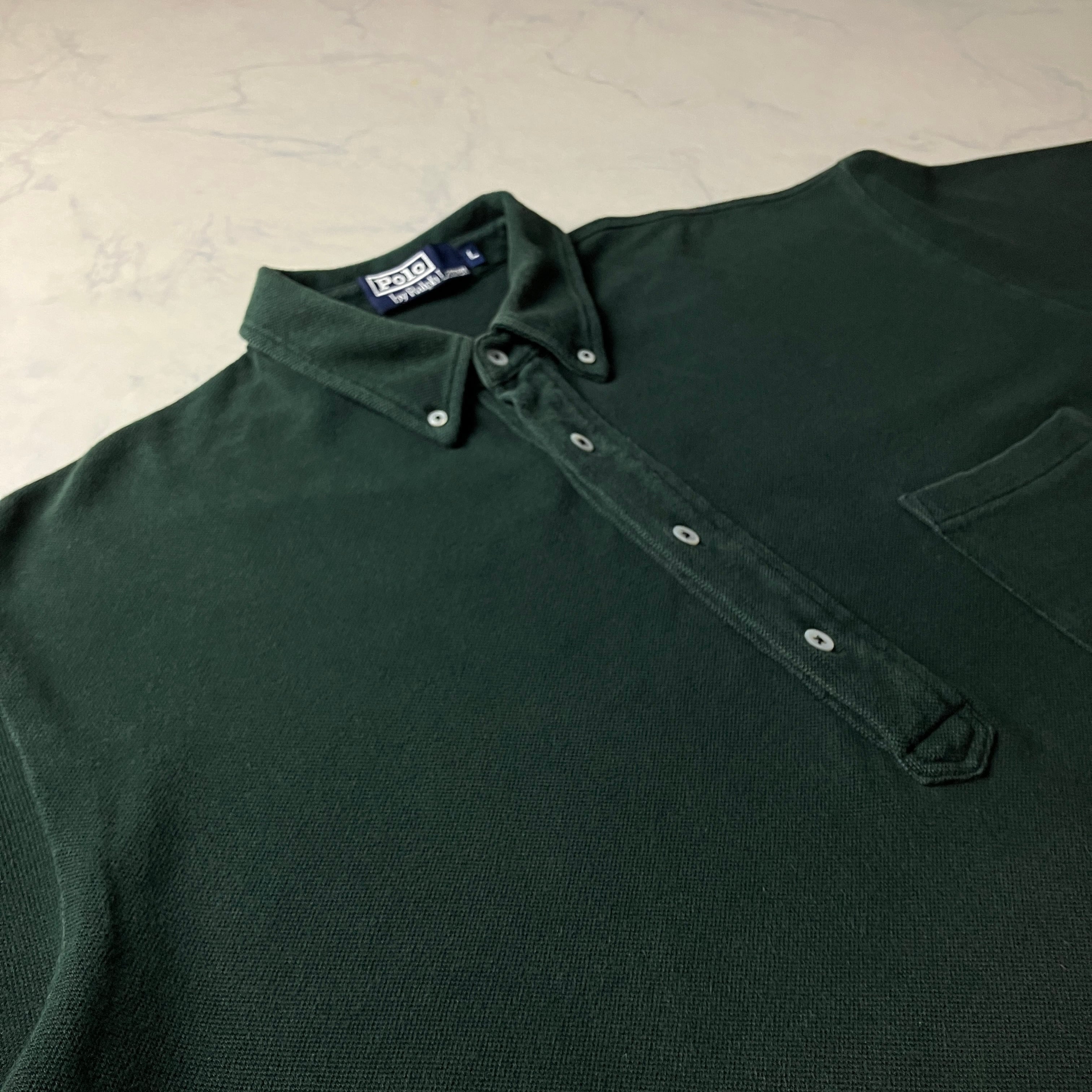 90s~ ラルフローレン 裾ポニー ロゴ刺繍 オーバーサイズ ポロシャツ