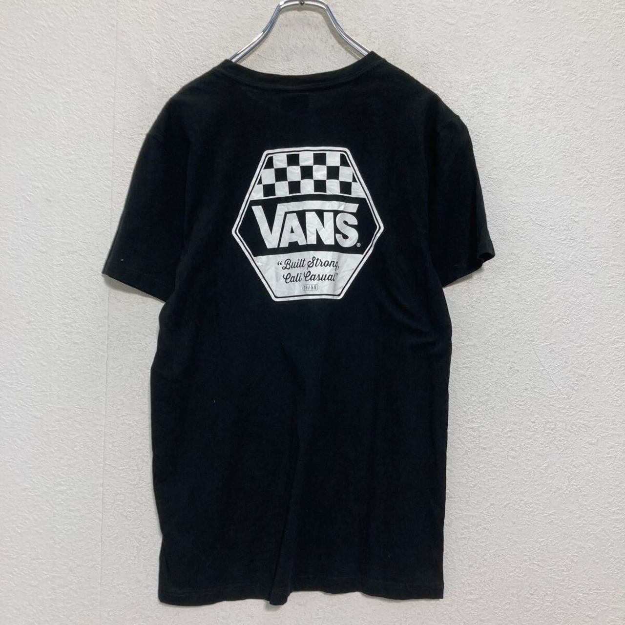 VANS 半袖 プリントTシャツ S ブラック バンズ クルーネック バック