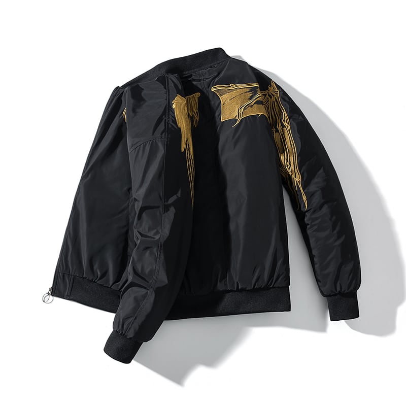 【キルティング有り】翼刺繍入りジャケット スタジャン スカジャン S~4L 厚て 暖か かっこいい | elegant powered by BASE