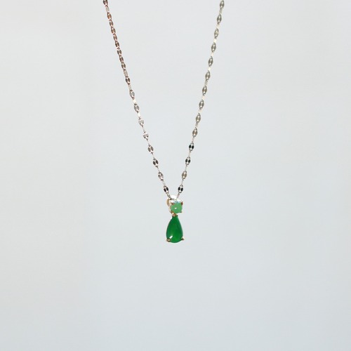 K10YG 翡翠ネックレス jade dorop  (G&G) A貨翡翠 jd_ne1250
